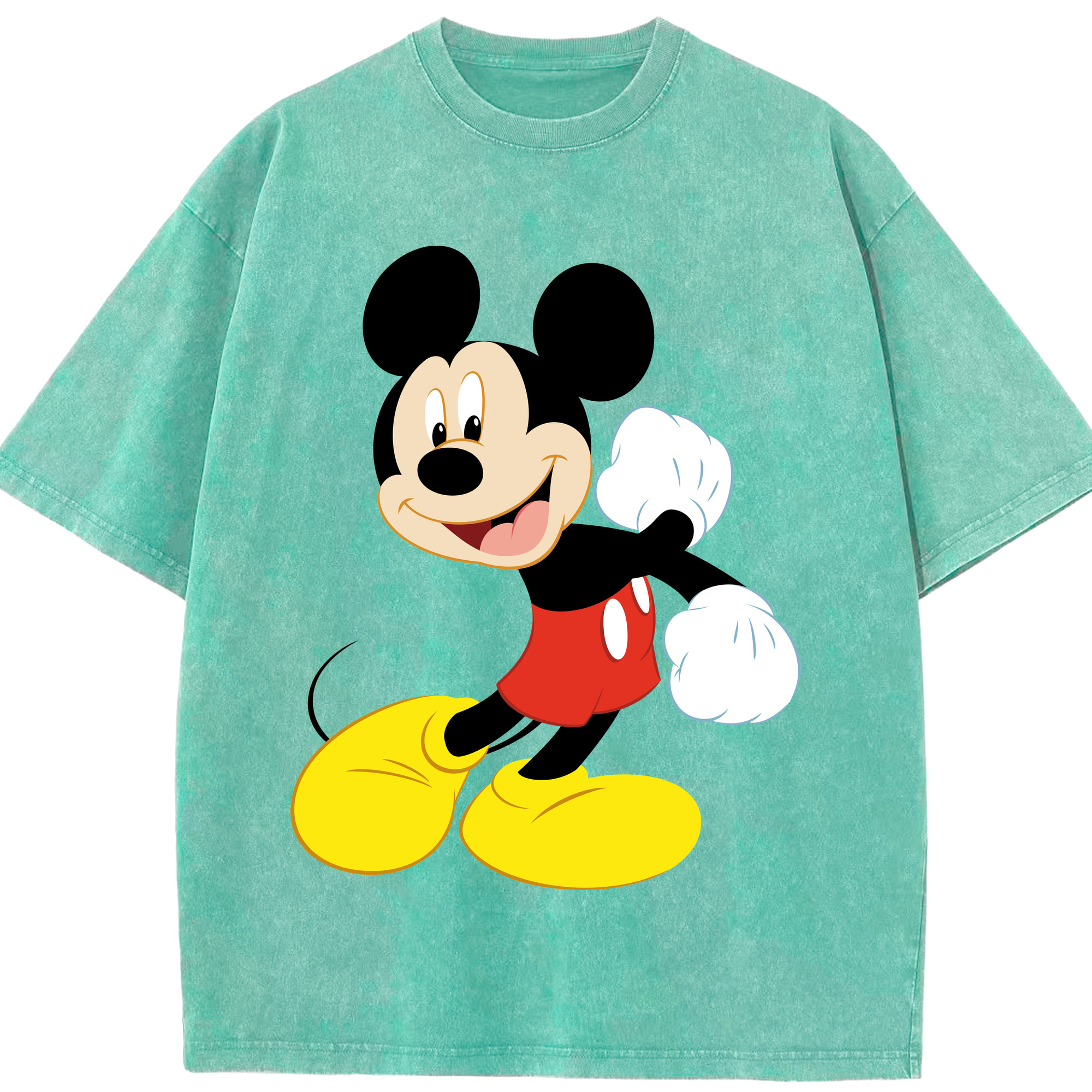 （画像用） ミッキーマウス Mickey Mouse 綿100% ヴィンテージ風 半袖Tシャツ（フロントプリント）